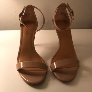 J.crew patent leather nude strappy heels